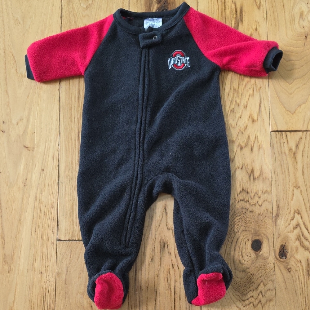 Rivalry Threads Red and Black Footies Cozy One Pieces